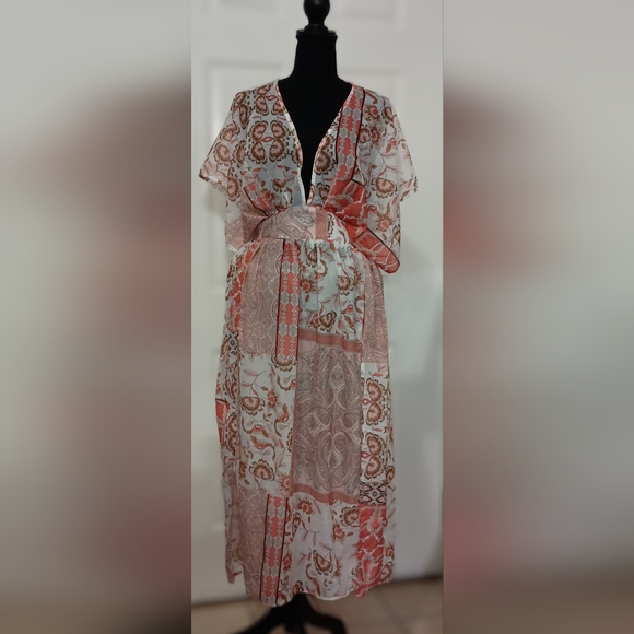 🩷 Bohemian High Slit Beach Cover Up NWT_Size Small - Picture 1 of 7